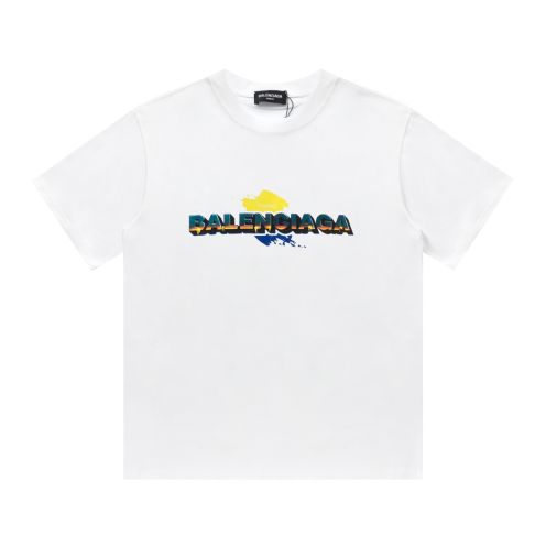 乾きやすい バレンシアガのtシャツ激安通販 シンプル 純綿 ロゴプリント トップス 半袖 品質保証 ホワイト