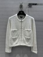 華やかな雰囲気 シャネル ジャケットスーパーコピー トップス ニット素材 セーターアウター 編み服 優雅 ホワイト