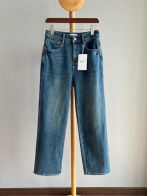 celine エレファント デニム偽物 ズボン 高級感溢れる パンツ 筒形パンツ シンプル ゆったり 人気 ブルー