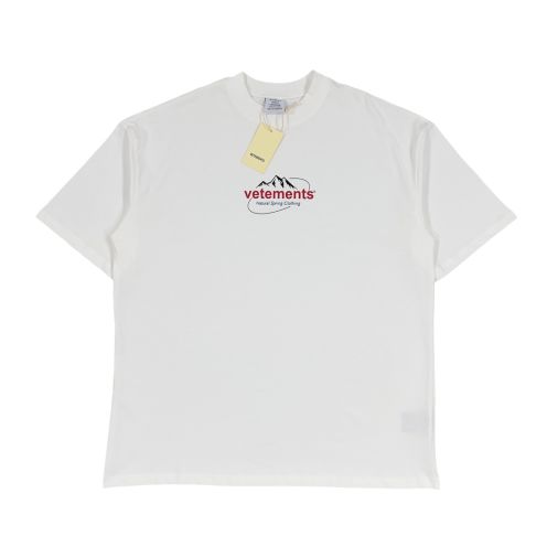 ヴェトモン チェックシャツスーパーコピー トップス クルーネック 純綿 ロゴプリント 短袖 男女兼用 ゆったり ホワイト