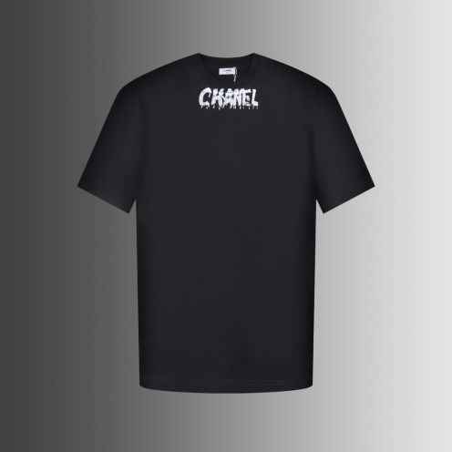 今季のおすすめ chanel メンズ t シャツコピー 純綿 柔らかい トップス 短袖 文字ロゴ プリント ブラック 
