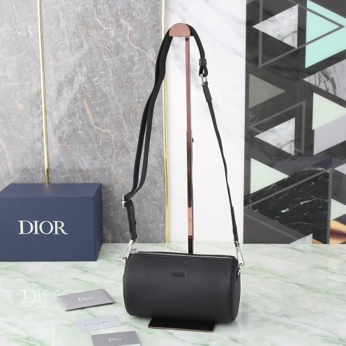 dior バッグコピー 斜め掛けバッグ シンプル 通勤 丸形 牛革 レザー ロゴマーク 人気バッグ メンズ ブラック