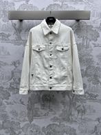 ディオールジャケットメンズＮ級品 ジャケット トップス デニム素材 日常服 プリント レトロ ファッション ホワイト