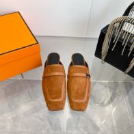 エルメス 靴 偽物 見分け方コピー スリッパ サンダル 牛革 レザー 個性的 イタリア製 ファッション ブラウン