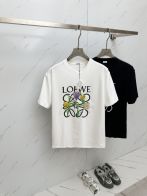 人気流行品 tシャツ ロエベ偽物 LOGO刺繍 純綿 半袖トップス ファッション 個性的 男女兼用 ホワイト