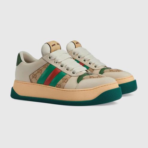 期間限定品 gucci スニーカー メンズ偽物 運動靴 厚い底 カップル 防滑 カジュアルシューズ 通学 グリーン