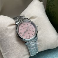 gucci ブランド 時計 レディース偽物 ウォッチ シルバー色のスチールバンド 防水 人気品 シンプル レディース ピンク
