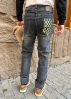 ルイヴィトンジーンズコピー激安通販 ズボン カジュアルパンツ デニム素材 刺繍ロゴ 人気新品 メンズ ブルー