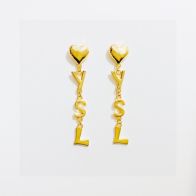 サン ローラン イヤリングＮ級品 ロゴ形 優雅 魅力的 シンプル キラキラ 女性 ショット ゴールド