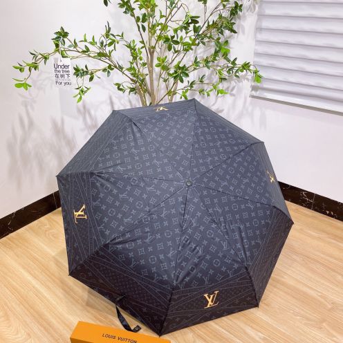 ルイヴィトン傘下のブランドスーパーコピー 折り畳み傘 遮光 遮熱 シンプル 花柄 自動開閉 日傘兼用雨傘 ブルー