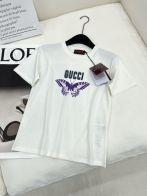 2024年新品 gucci t シャツ偽物 柔らかい 純綿 トップス 蝶々プリント シンプル ホワイト