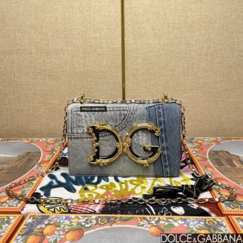 Dolce & Gabban ドルガバ デボーションコピー デニム素材 斜め掛けバッグ 1311 大人気 ブルー