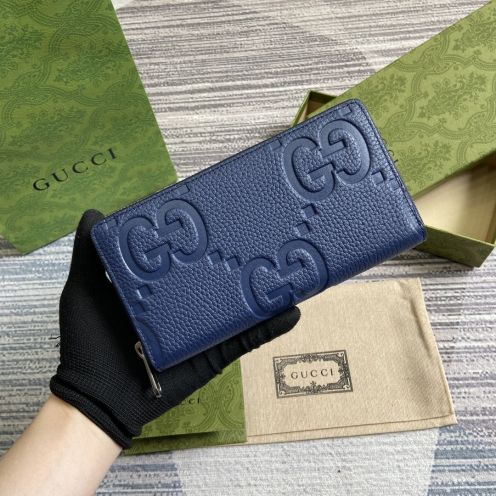 2024年の定番人気 gucci 長い 財布スーパーコピー 型番739484 長い プリント 日常 レディース ブルー