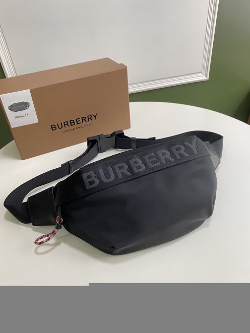 burberry バッグ レディーススーパーコピー 腰バッグ シンプル 斜め掛け 超激得価格 ナイロン ブラック