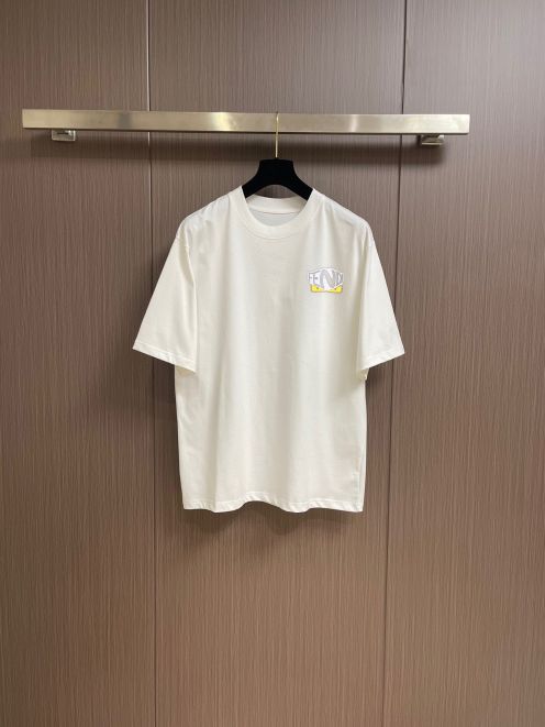 fendi t シャツ アウトレットスーパーコピー Tシャツ トップス 純綿 プリント メンズ 人気品 ホワイト