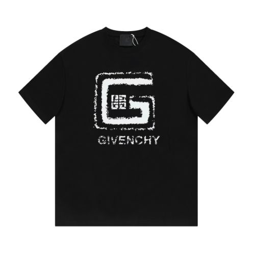 個性的 ジバンシィT偽物 トップス 純綿Tシャツ 夏服 半袖 プリント 通気 シンプル ブラック