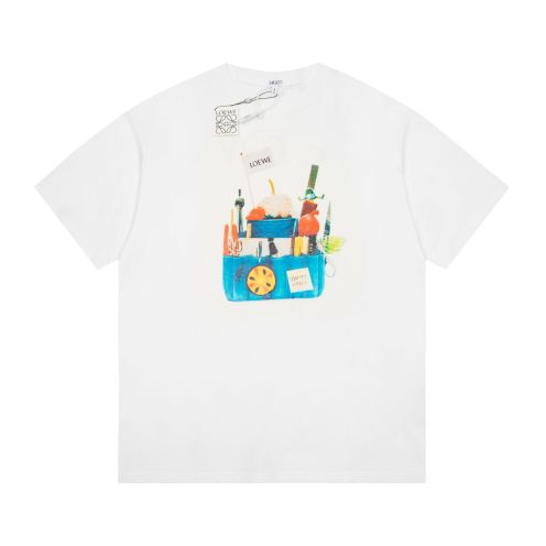 ロエベ tシャツサイズ感スーパーコピー トップス 綿100％ 半袖 シンプル 吸汗速乾 柔らかい ホワイト