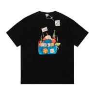 ロエベ tシャツ ロゴ偽物 トップス 綿100％ 半袖 シンプル 吸汗速乾 柔らかい ブラック  