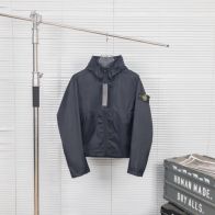 stone island コートコピー アウター トップス ジャケット ハイネック 男女兼用 防水 防風 通気 ブラック