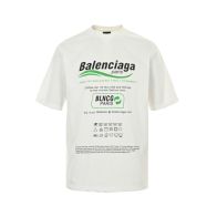 純綿 トップス バレンシアガtシャツＮ級品 半袖 リサイクルロゴプリント シンプル 柔軟 ホワイト