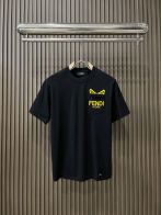 フェンディ tシャツ メンズ偽物 純綿 トップス 短袖 ロゴプリント 人気定番 ファッション ブラック