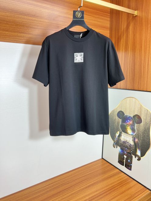 最新到着‼ ジバンシィ服コピー 半袖 トップス 夏服 プリント 純綿 Tシャツ 丸首 シンプル ブラック