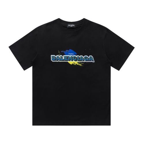 お手頃価格で バレンシアガtシャツレディース偽物 純綿 短袖 シンプル 柔軟 トップス プリント ブラック