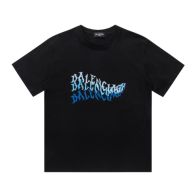 メンズ バレンシアガtシャツコピー 人気新作 純綿 半袖 柔らかい トップス ロゴプリント ブラック