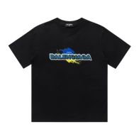 お手頃価格で バレンシアガtシャツレディース偽物 純綿 短袖 シンプル 柔軟 トップス プリント ブラック