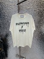 バレンシアガ トップス メンズスーパーコピー Tシャツ 純綿  GUCCIxBALENCIAGAコラボ 半袖 ホワイト