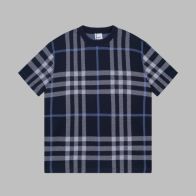 supreme バーバリー t シャツ 定価コピー プリント 純綿 トップス ゆったり 柔軟 格子模様 ブルー