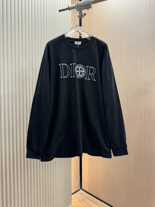 お値打ち価格 dior パーカー サイズ感コピー トップス 純綿 長袖 柔軟 プリント シンプル ブラック