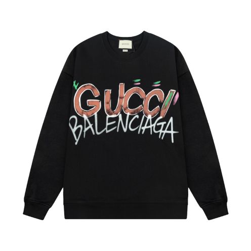 上質 レディース グッチパーカーコピー トップス gucci*balenciagaコラボ  純綿 シンプル ブラック