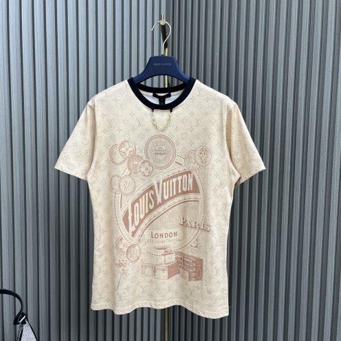 目を引く存在感 メルカリ ルイヴィトンtシャツスーパーコピー トップス 純綿 半袖 プリント ブラウン