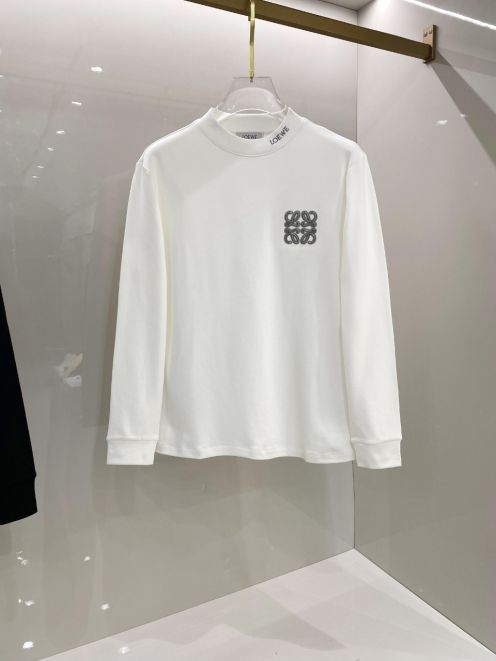 ロエベtシャツ サイズ感スーパーコピー 柔軟 トップス 純綿 長袖 メンズ カジュアル服 ロゴプリント シンプル ホワイト