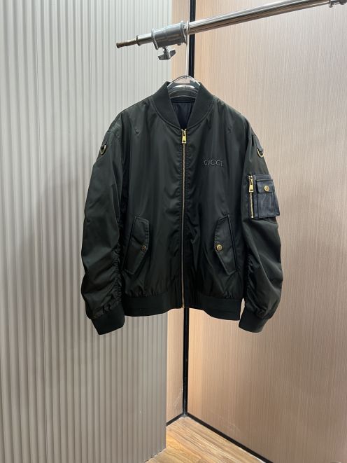 グッチ ジャケット レディースＮ級品 運動 トップス アウター 野球服 シンプル ブラック