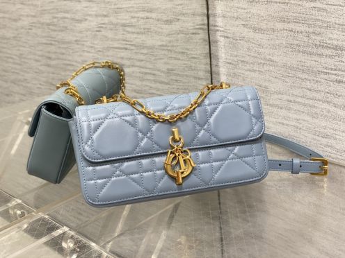 dior カバンコピー ハンドバッグ 優雅 柔らかい レディース チェーンバッグ ファッション ブルー