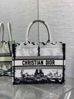 レディース dior バッグスーパーコピー 優雅 ロゴ刺繍 ハンドバッグ トート 大容量 ホワイト