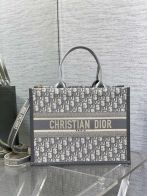 dior ショルダー バッグ激安通販 トート 動物刺繍 ハンドバッグ プリント 大容量 ママバッグ グレイ