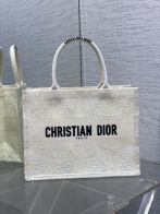 dior メッセンジャー バッグ偽物 優雅 ロゴ刺繍 ハンドバッグ トート 大容量 ホワイト