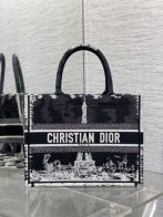 dior マザーズ バッグ激安通販 優雅 ロゴ刺繍 ハンドバッグ トート 大容量 ブラック