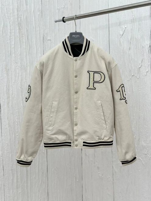 prada シャツ ジャケット偽物 アウター トップス 野球服 柔軟 シンプル 純綿 P63シリーズ ホワイト