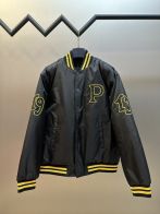 prada スプリング コートスーパーコピー ナイロン 防水 野球服 アウター ジャケット トップス ブラック