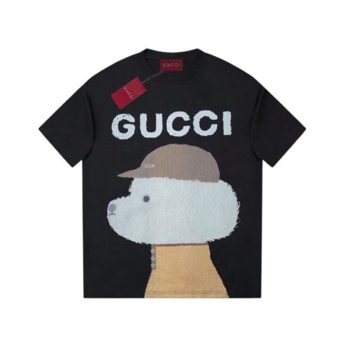 夏新作品 gucci の t シャツ激安通販 半袖トップス プリント 純綿 シンプル ブラック