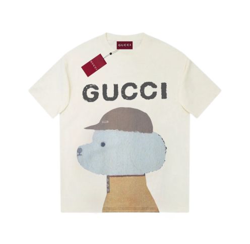 夏新作品 gucci さくらんぼ t シャツスーパーコピー 半袖トップス プリント 純綿 シンプル ホワイト