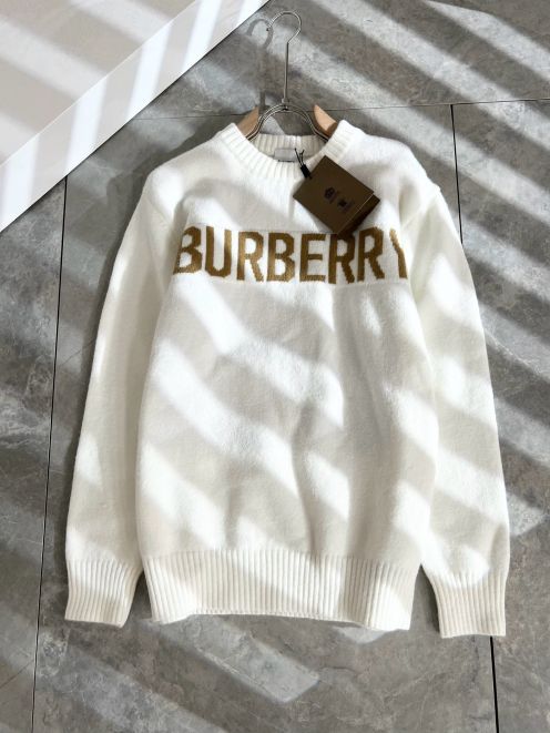 お値打ち価格 burberry ニット セータースーパーコピー ニット 男性 柔らかい 保温 ロゴ編み ホワイト