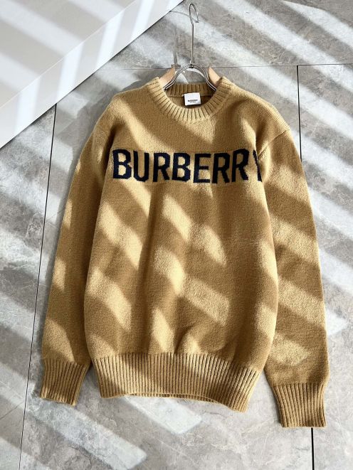 burberry セーターコピー ニット 男性 柔らかい 保温 ロゴ編み シンプル K09368 ブラウン