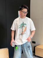 目を引く存在感 ルイヴィトン tシャツ チェーン偽物 半袖 トップス 純綿 プリント 柔らかい ゆったり ホワイト