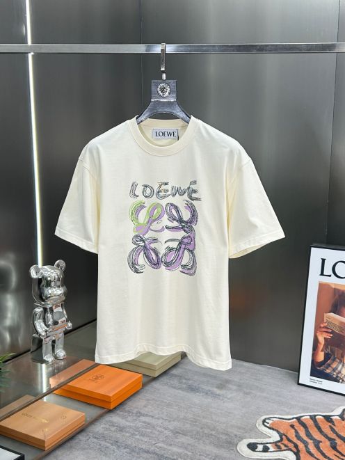 最新到着‼ロエベ ヒン tシャツ偽物 トップス 純綿 半袖 シンプル 柔軟 ゆったり プリント ホワイト