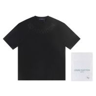 LV ルイヴィトンtシャツレディース偽物 コットン 短袖 純綿 トップス プリント 柔らかい ブラック